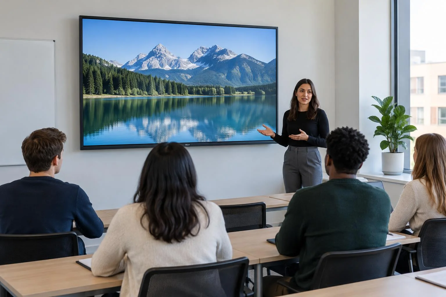 All-in-One LED-Display – bei einer Präsentation im Arbeitsalltag All-in-One LED-Display bei einer Präsentation im Arbeitsalltag