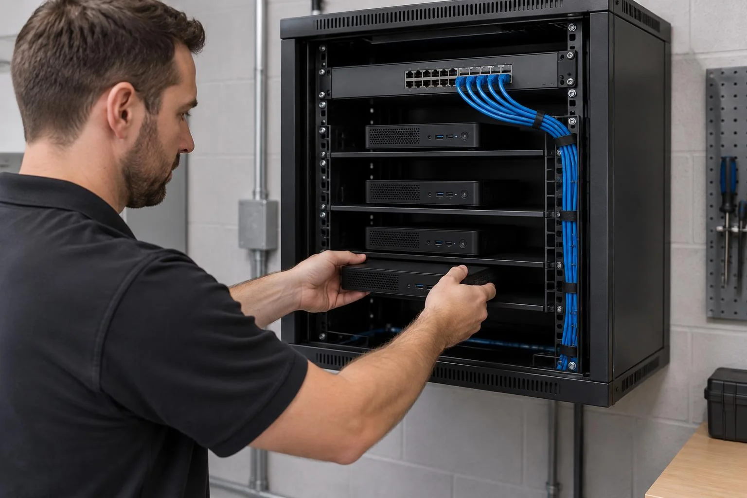 Digital-Signage-Steuerung bei der Installation von Player und Controller