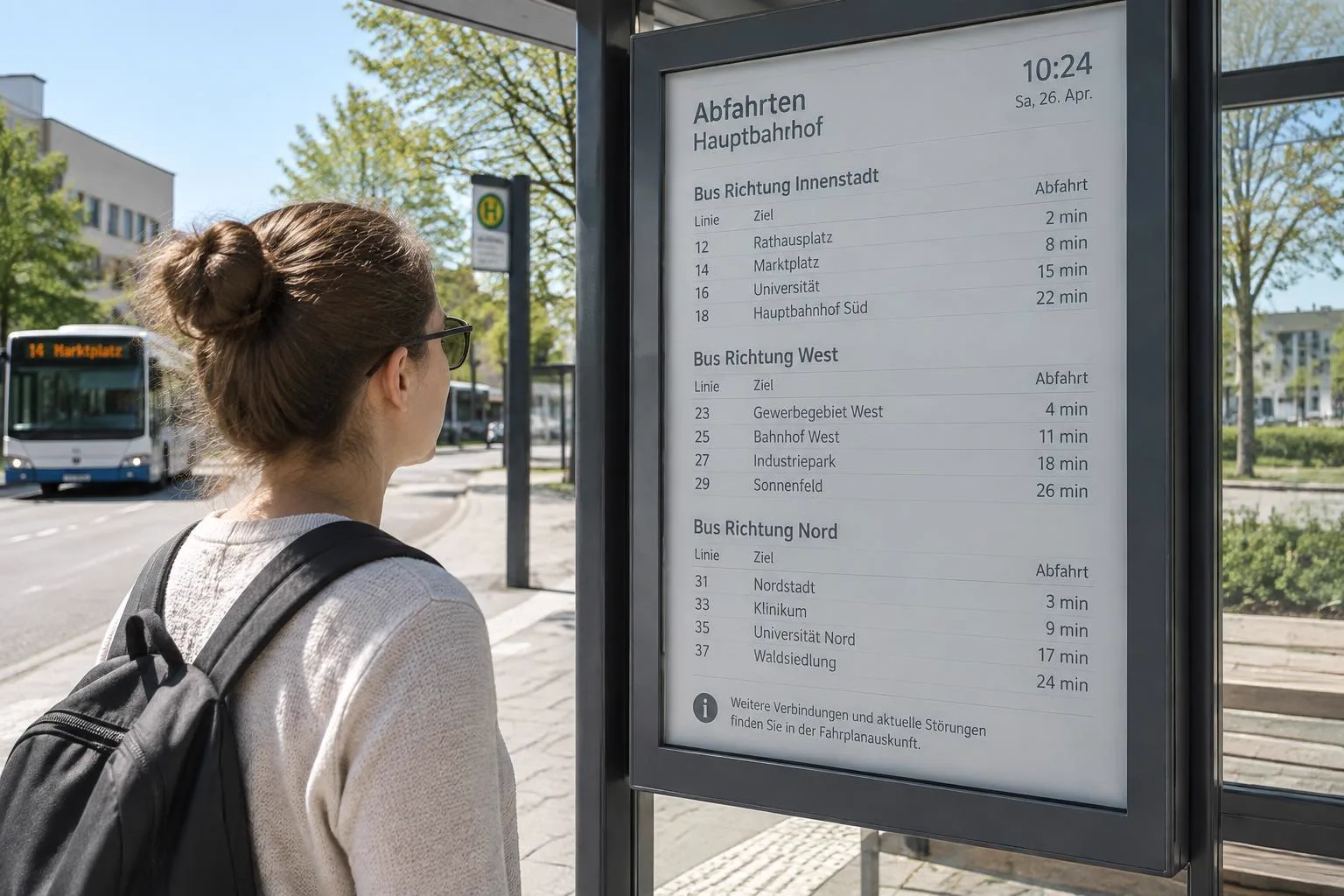 E-Paper-Display als digitales Türschild im laufenden Betrieb