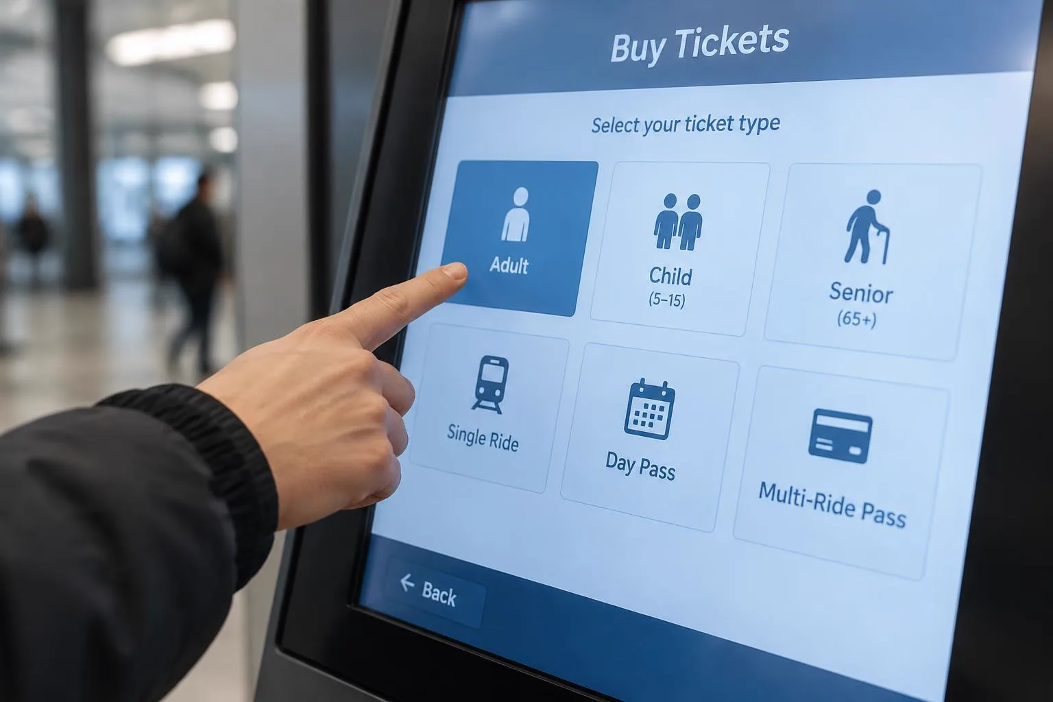 Touch-Kiosk und Self-Service-Terminal mit Touchscreen, Drucker und Zahlmodul im Detail