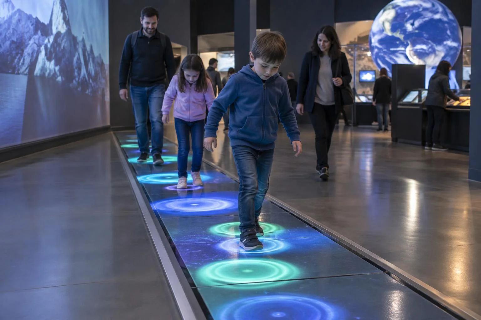 Interaktiver LED-Boden in interaktiver Nutzung auf einer Bühne
