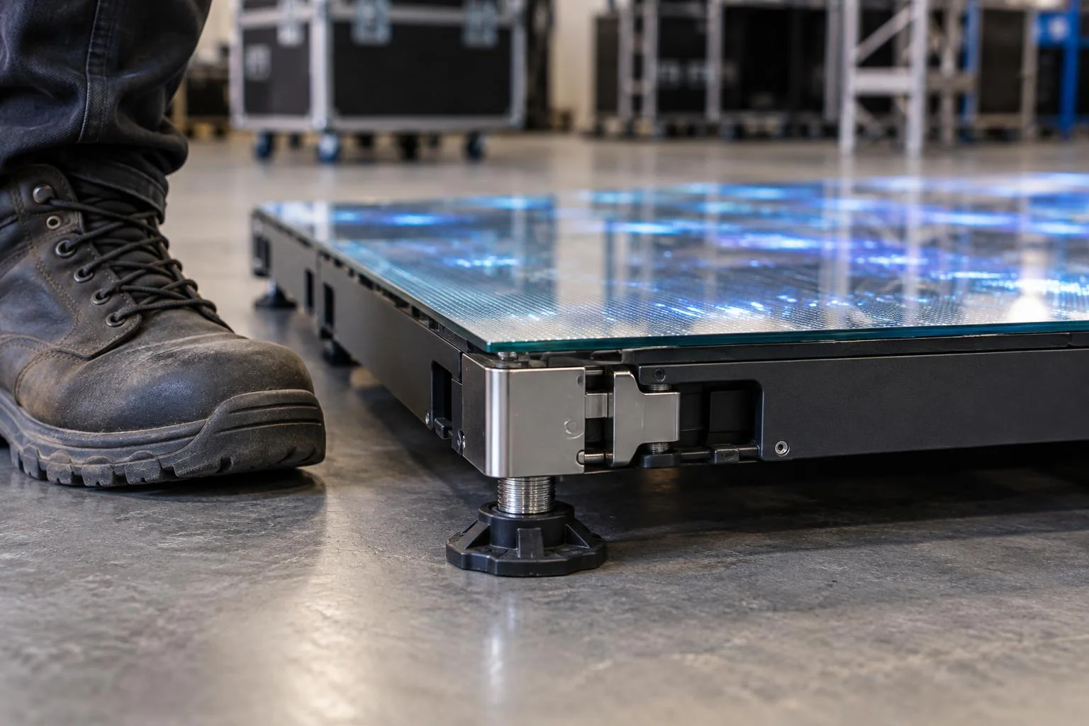 Interaktiver LED-Boden mit rutschfester Oberfläche und Sensortechnik