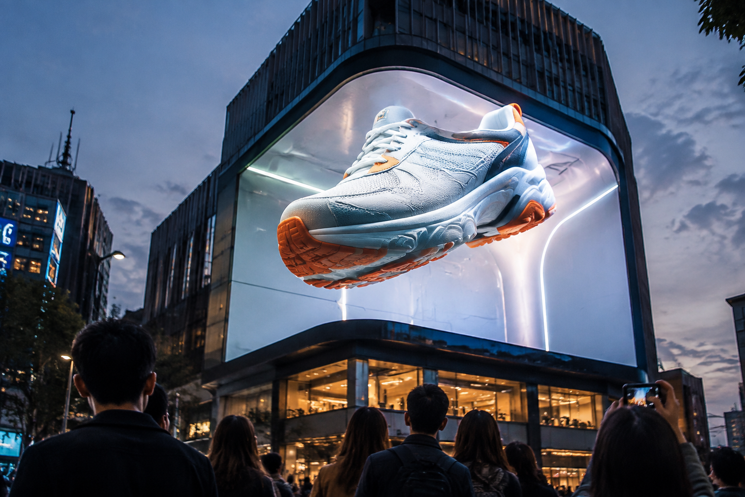 Naked-Eye-3D-LED-Bildschirm als großformatige 3D-Eckwand