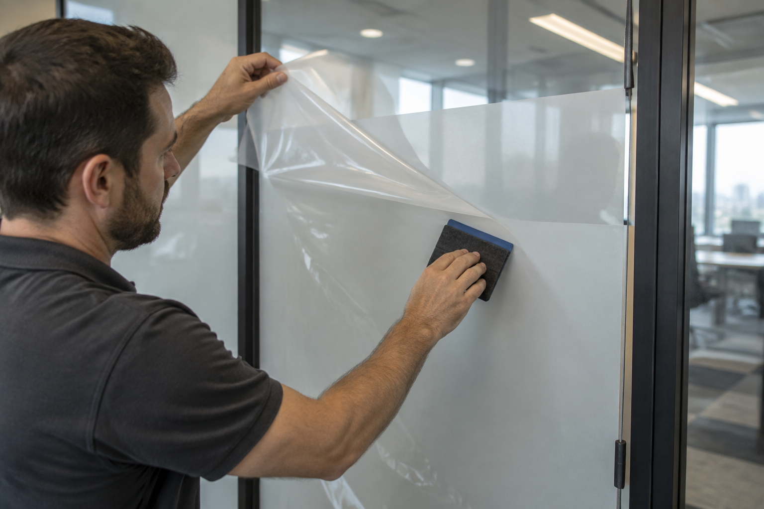 Schaltbares Smart Glass bei der Nachrüstung einer Glasfläche