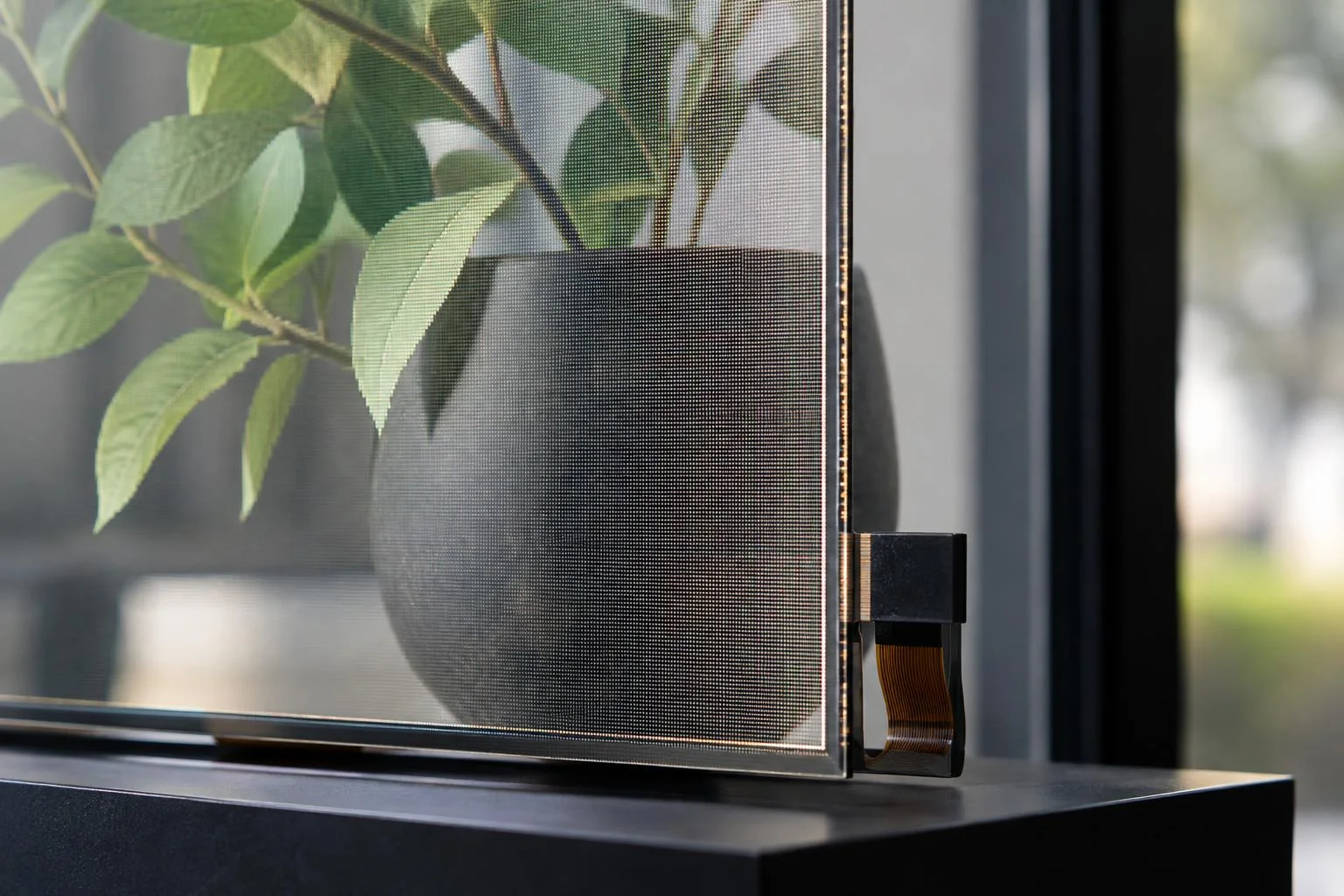 Transparentes OLED-Display mit transparenter Bildfläche im Detail